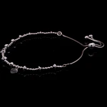 Pulsera de Plata Cola de Ratón Pellet con Rombos Lisos y Corazones