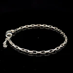 Pulsera de Plata Limada con Diseño Trenzado en Eslabones