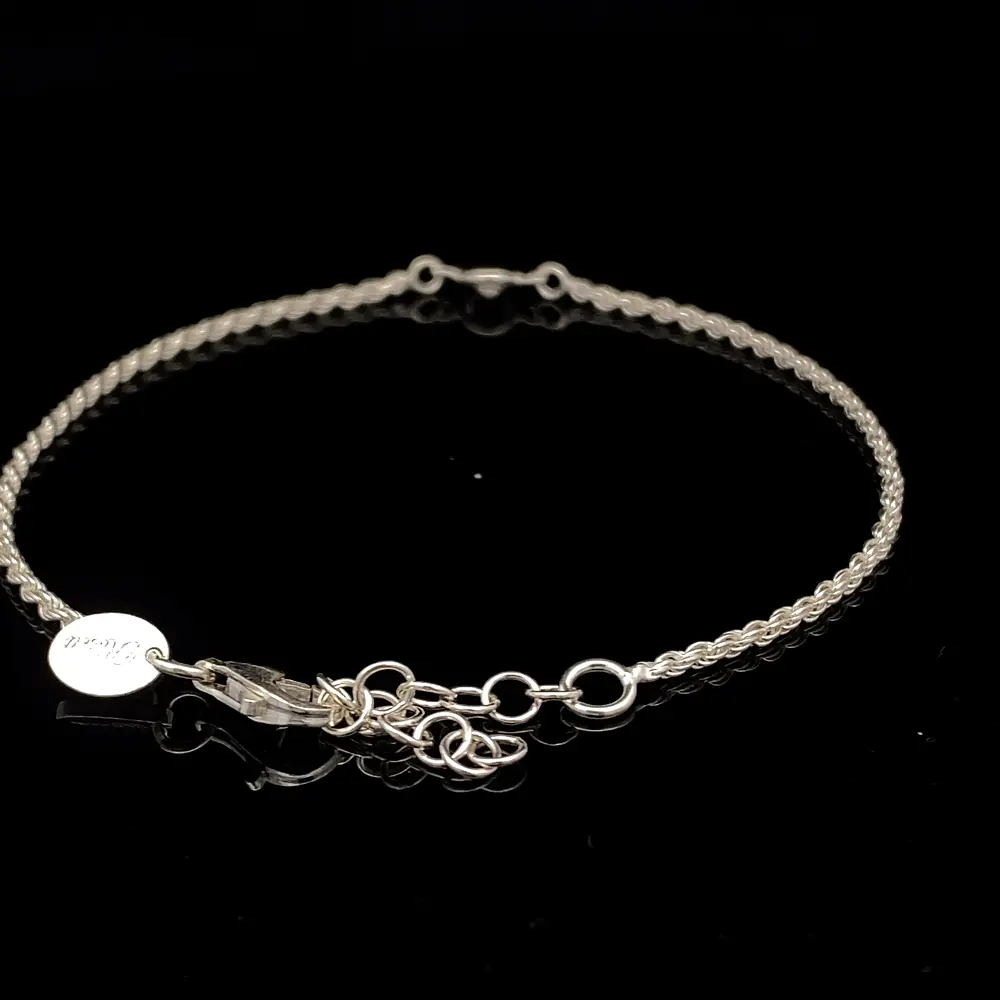 Pulsera de Plata Tourbillon Delgado con Circón Incoloro