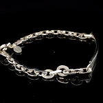 Pulsera de Plata Rolo Grande Plano con Placa Centra