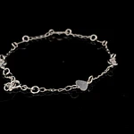 Pulsera de Plata Bilbao con Corazones y Circones Bisel Intercalados