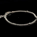Pulsera de Plata Rolo Doble con Corazón Liso Central