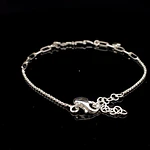 Pulsera de Plata Limada con LOVE Central y Corazón Colgante