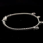 Pulsera de Plata Rolo Continua con LOVE Colgante