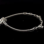 Pulsera de Plata Limada con LOVE Central y Corazón Colgante