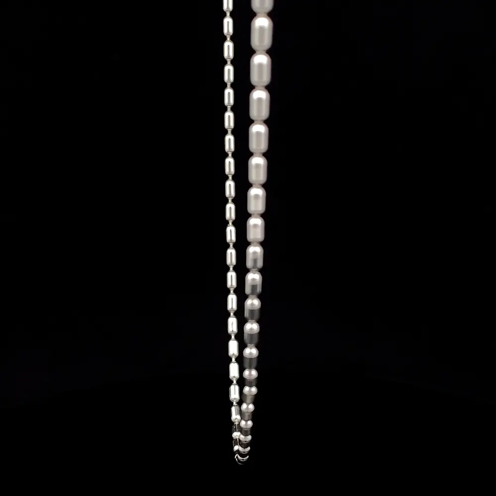 Cadena de Plata Eslabón de Arroz