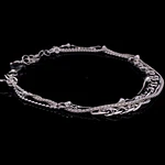 Pulsera de Plata Triple Tejido Militar con Banana, Cuerda y Veneciano con Rombo