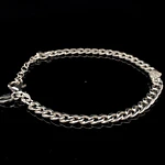 Pulsera de Plata Groumet con Corazón Pequeño Central y Circones