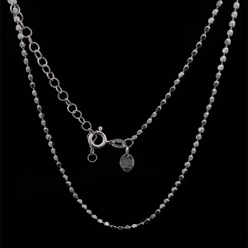 Cadena de Plata de Cubos Medianos
