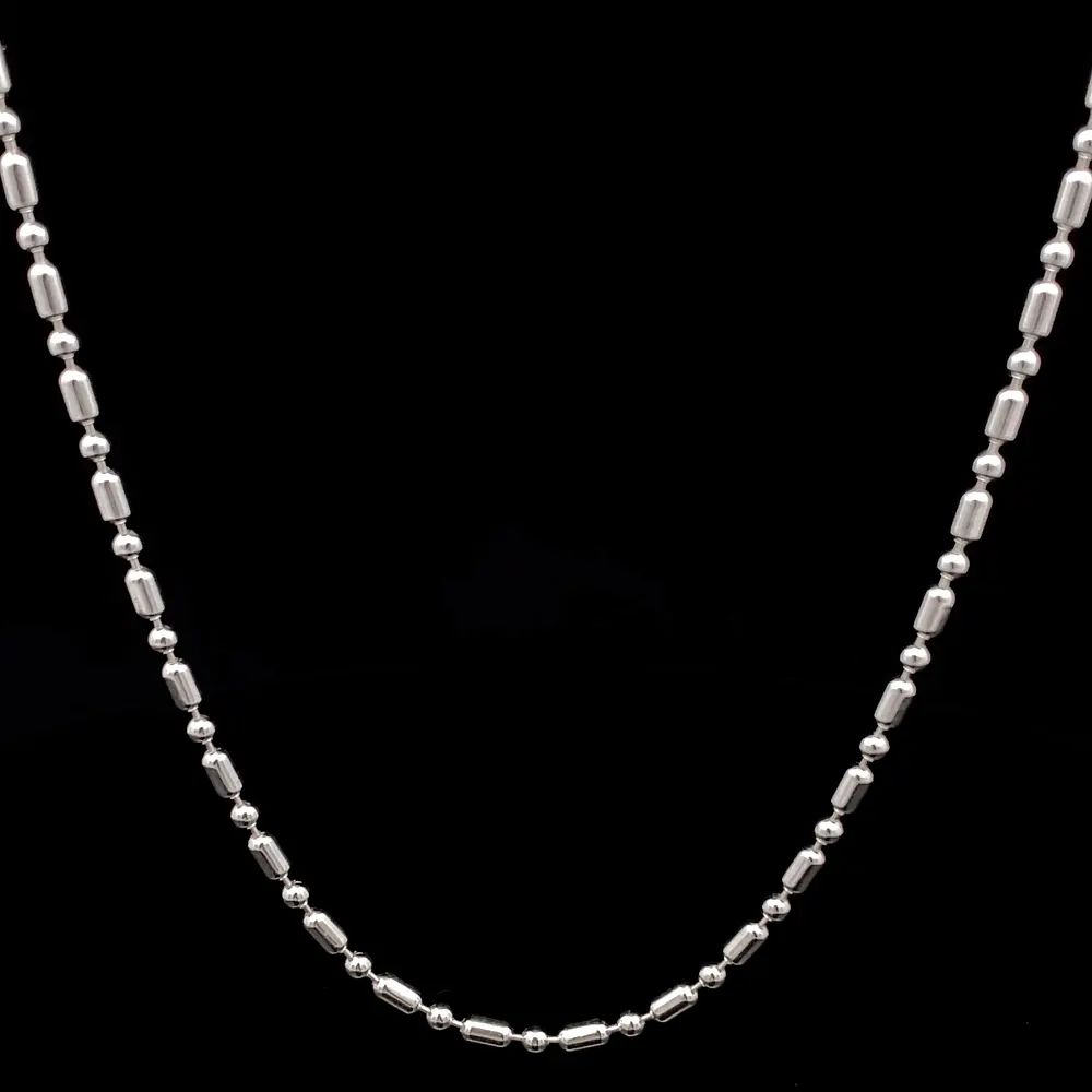 Cadena de Plata Eslabón de Arroz Alternado