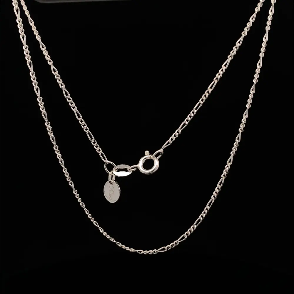 Cadena de Plata Fígaro 3x1