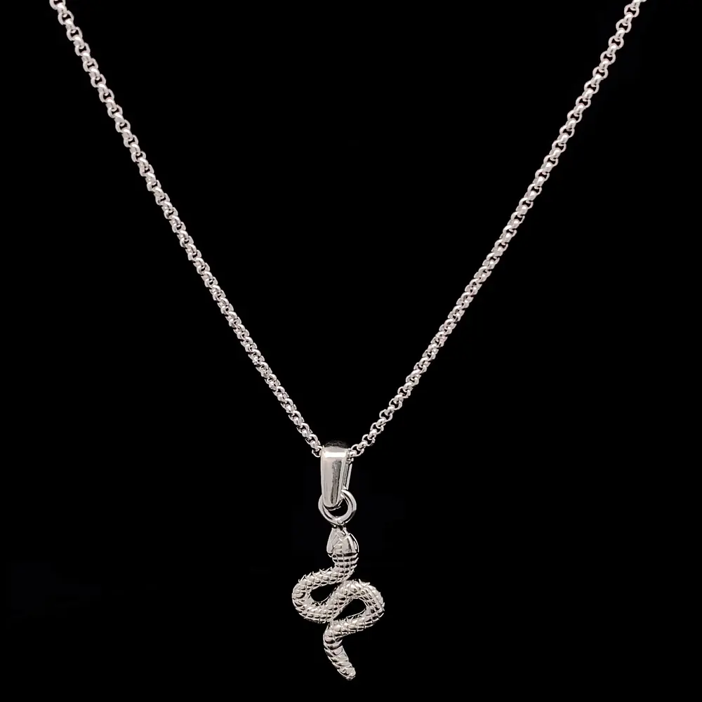 Cadena de Plata Rolo Serpiente Texturizada