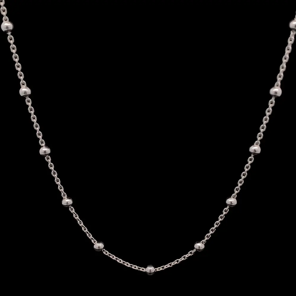 Cadena de Plata Limada con Esferas Lisas
