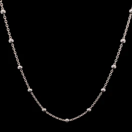 Cadena de Plata Limada con Esferas Lisas