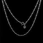 Cadena de Plata Eslabón de Arroz Alternado