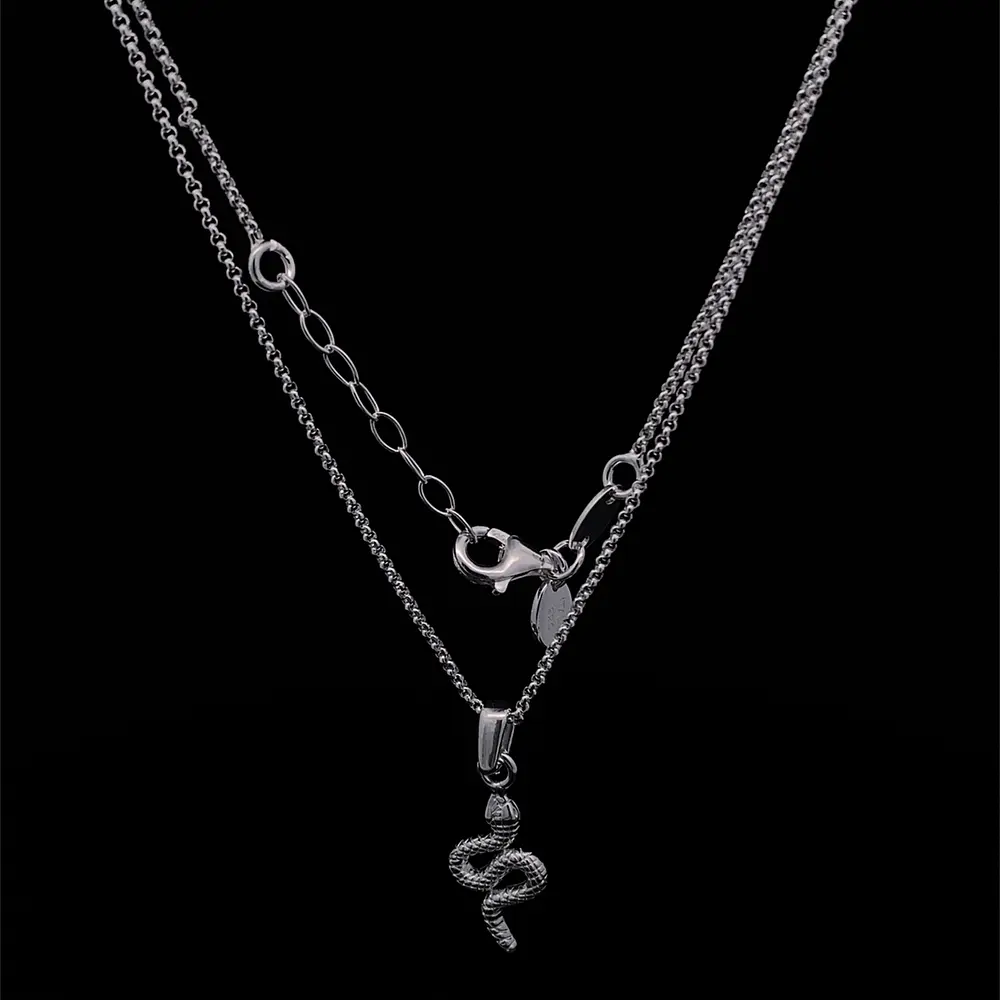 Cadena de Plata Rolo Serpiente Texturizada