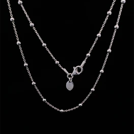 Cadena de Plata Limada con Esferas Lisas