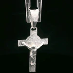Colgante de Plata Cruz San Benito Troquelada