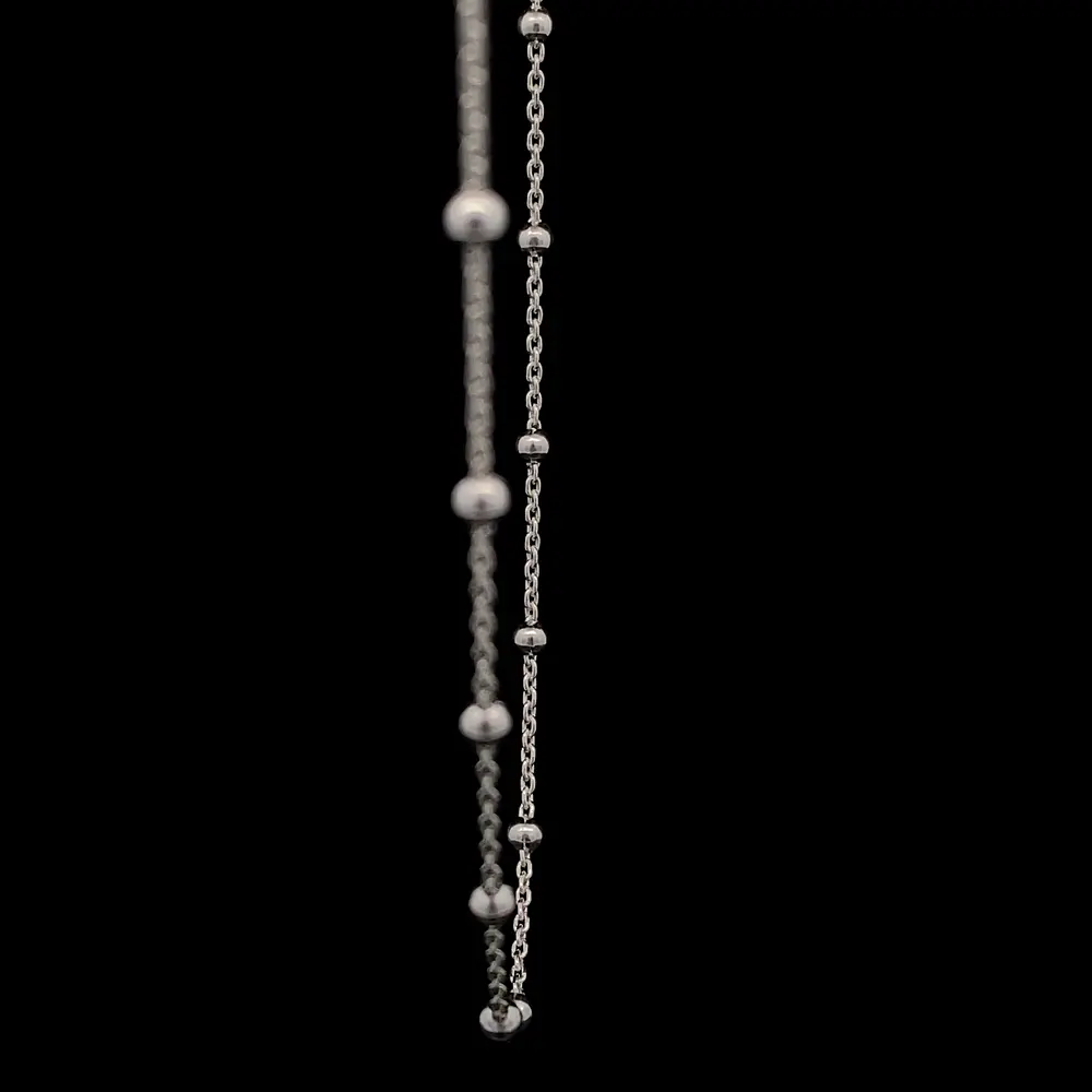 Cadena de Plata Limada con Esferas Lisas