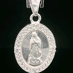 Colgante de Plata Virgen con Halo Incoloro