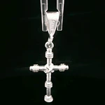 Colgante de Plata Cruz Rústica Inflada