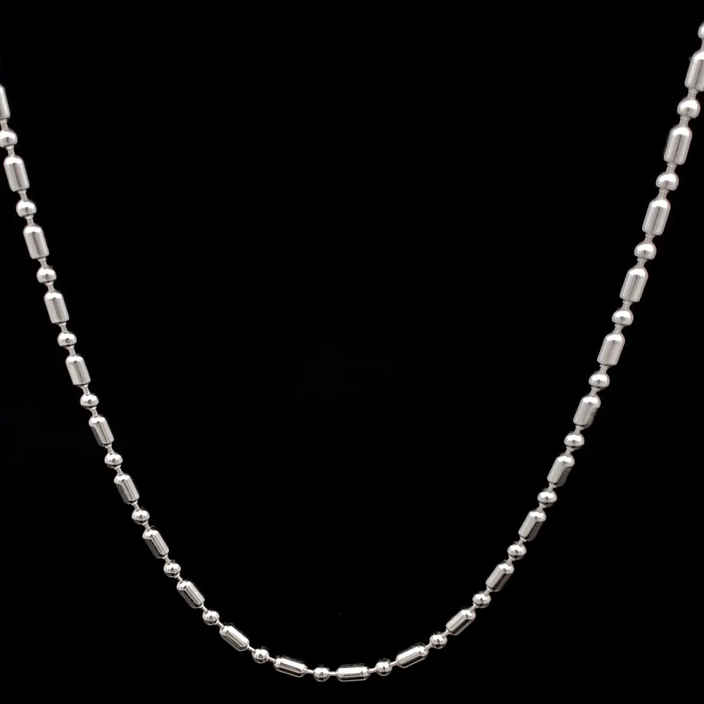 Cadena de Plata Eslabón de Arroz Alternado