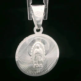Colgante de Plata Medalla Redonda Guadalupe