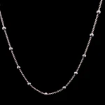 Cadena de Plata Limada con Esferas Lisas