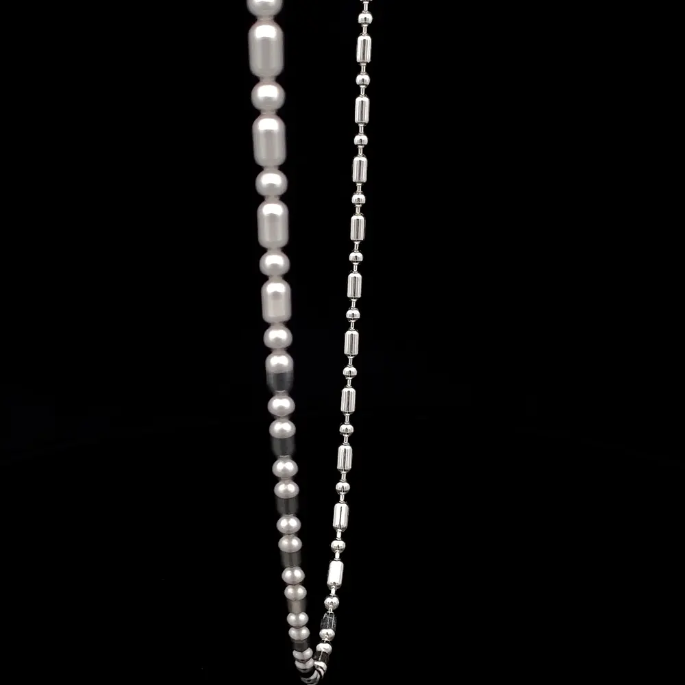 Cadena de Plata Eslabón de Arroz Alternado