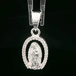 Colgante de Plata Virgen de Guadalupe Troquelada con Halo de Circones