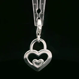 Colgante de Plata Candado con Forma de Corazón