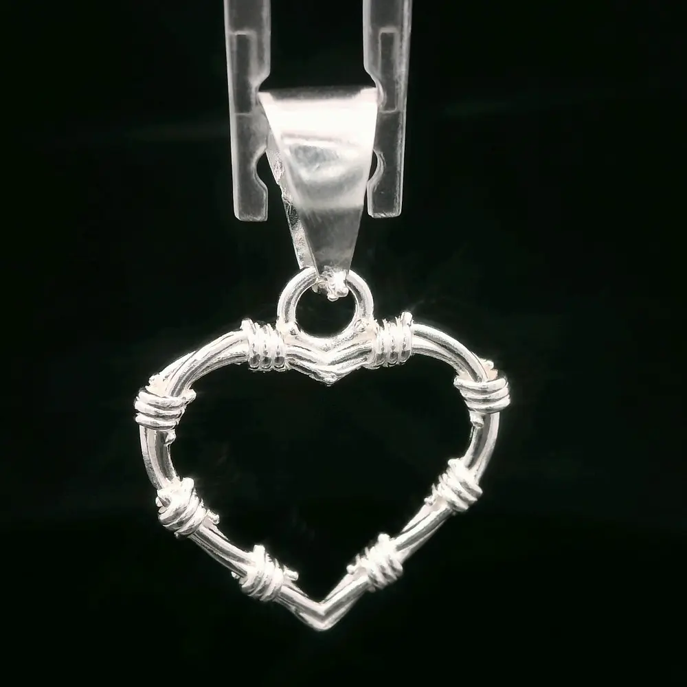 Colgante de Plata Corazón Espinado
