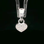 Colgante de Plata Corazón con Circones Incoloros en Pavé