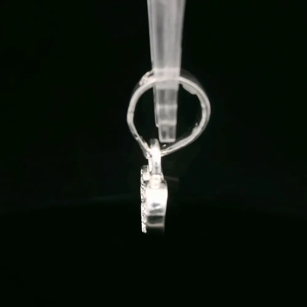 Colgante de Plata Corazón con Circones Incoloros en Pavé