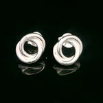 Aros de Plata Círculos Entrelazados