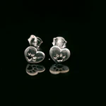Aros de Plata Corazón con Huella de Perro