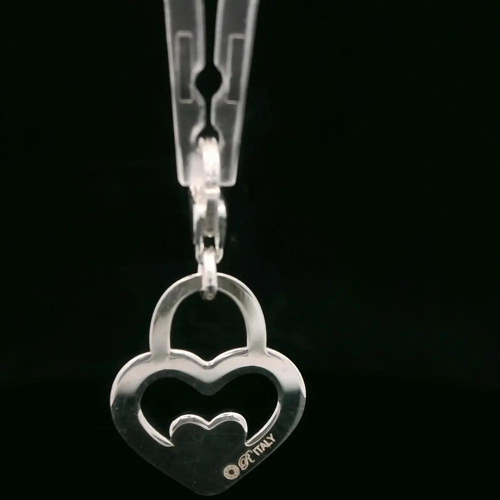 Colgante de Plata Candado con Forma de Corazón