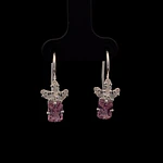 Aros de Plata con Circón Cuadrado de Color
