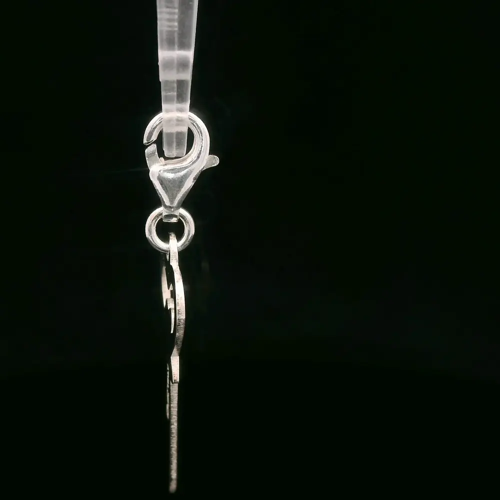 Colgante de Plata Llave con Forma de Corazón Barroco