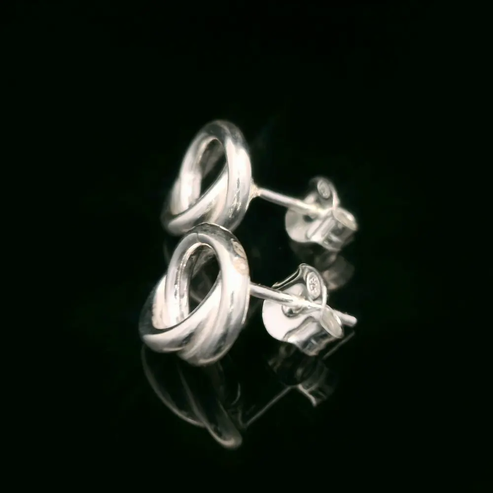 Aros de Plata Círculos Entrelazados