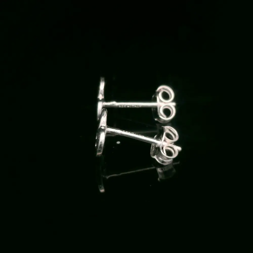 Aros de Plata Corazón con Huella de Perro