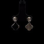 Aros de Plata Troquelados con Flor Nacarada