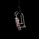 Aros de Plata con Circón Cuadrado de Color