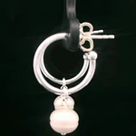 Aros de Plata Semi Argolla con Perla