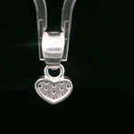 Colgante de Plata Corazón con Circones Incoloros en Pavé