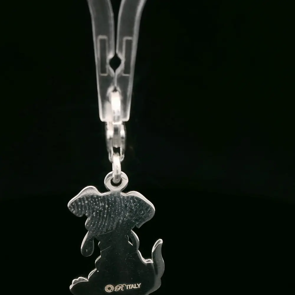 Colgante de Plata Placa Perro Barroco