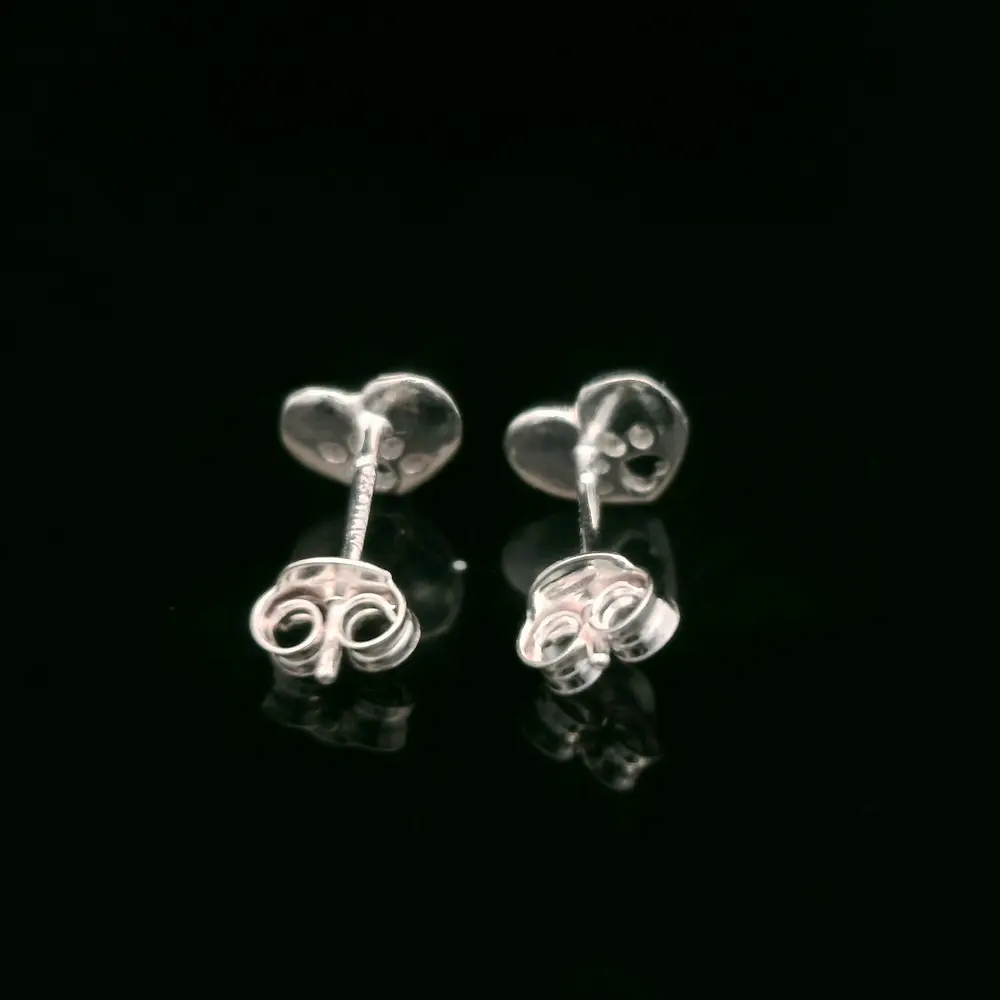Aros de Plata Corazón con Huella de Perro