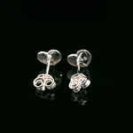 Aros de Plata Corazón con Huella de Perro