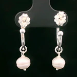 Aros de Plata Semi Argolla con Perla