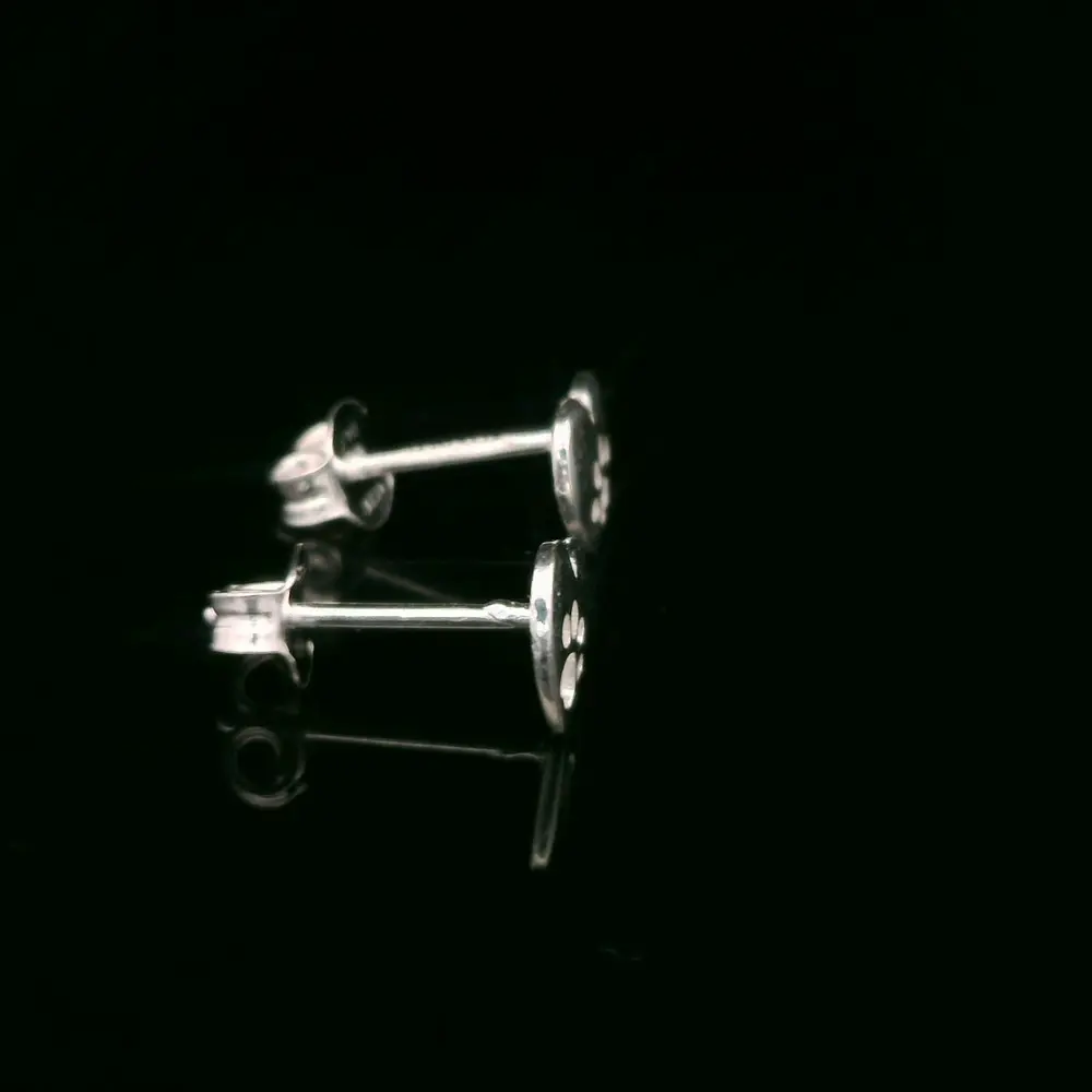 Aros de Plata Corazón con Huella de Perro